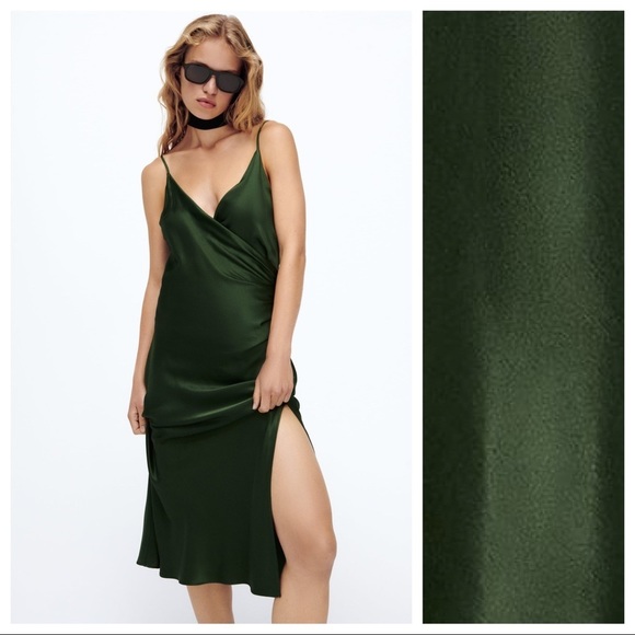 Zara Green Midi Dress - Picture 1 of 11